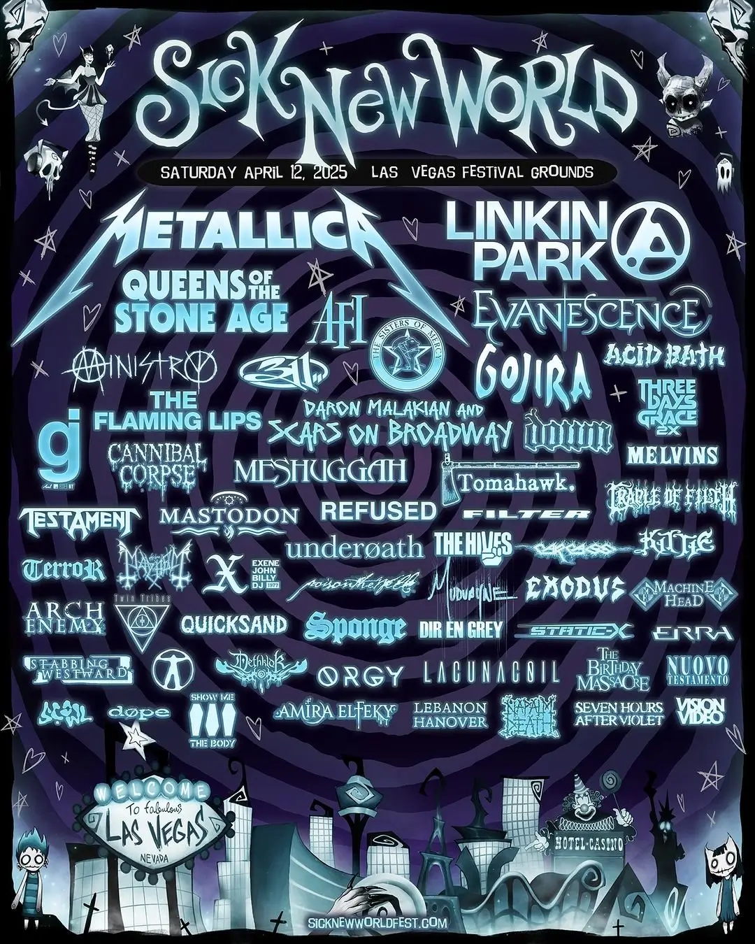 Sick New World 2025 Lineup Announced: Metallica, Linkin Park & More