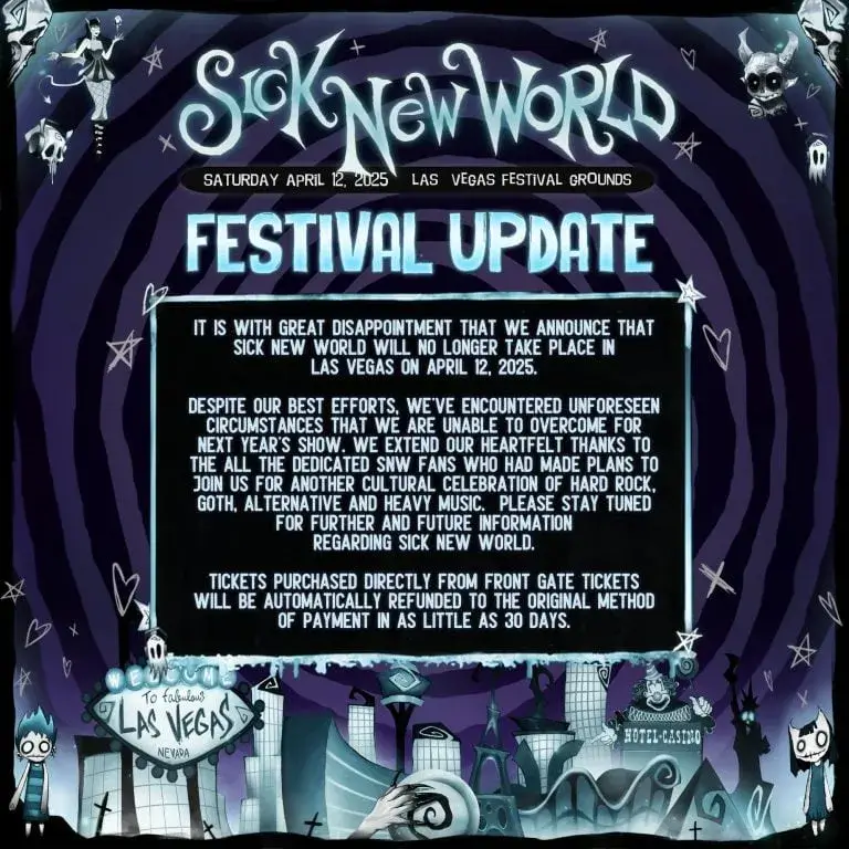 Festival Canceled: Sick New World 2025 Won’t Happen