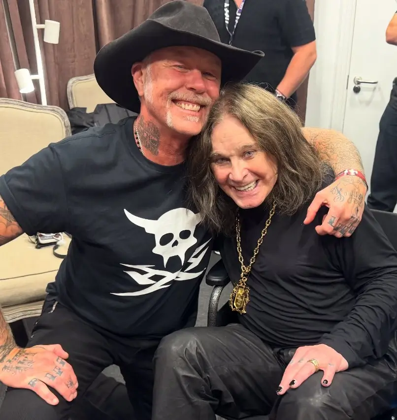 James Hetfield and Ozzy Osbourne at ‘Back to the Beginning’ farewell show