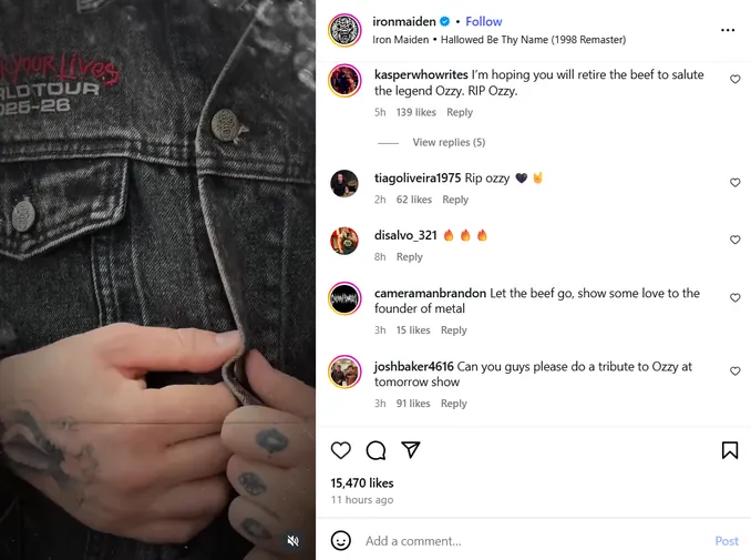 Iron Maiden Instagram Post